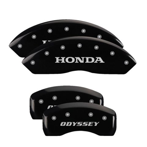 MGP 4 Caliper Covers Engraved Front Honda Engraved Rear Odyssey Black finish silver ch thumbnail 3