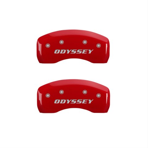 MGP 4 Caliper Covers Engraved Front Honda Engraved Rear Odyssey Red finish silver ch thumbnail 2