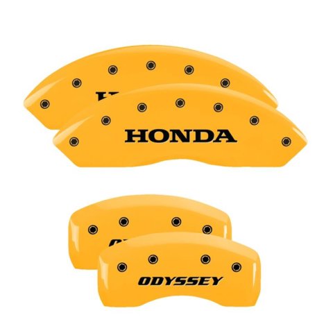 MGP 4 Caliper Covers Engraved Front Honda Engraved Rear Odyssey Yellow finish black ch thumbnail 3