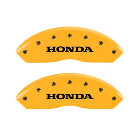 MGP 4 Caliper Covers Engraved Front Honda Engraved Rear Odyssey Yellow finish black ch thumbnail 4