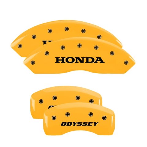 MGP 4 Caliper Covers Engraved Front Honda Engraved Rear Odyssey Yellow finish black ch thumbnail 5
