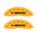 MGP 4 Caliper Covers Engraved Front & Rear Hemi Yellow finish black ch thumbnail 5