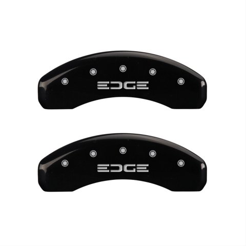 MGP 4 Caliper Covers Engraved Front & Rear Edge Black finish silver ch thumbnail 1