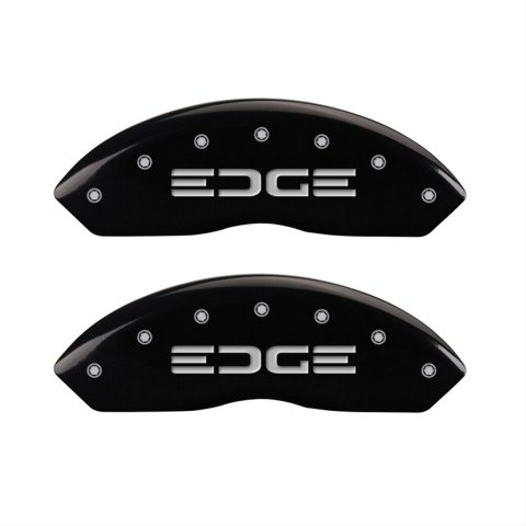 MGP 4 Caliper Covers Engraved Front & Rear Edge Black finish silver ch thumbnail 2