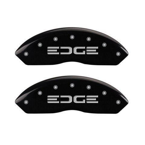 MGP 4 Caliper Covers Engraved Front & Rear Edge Black finish silver ch thumbnail 7