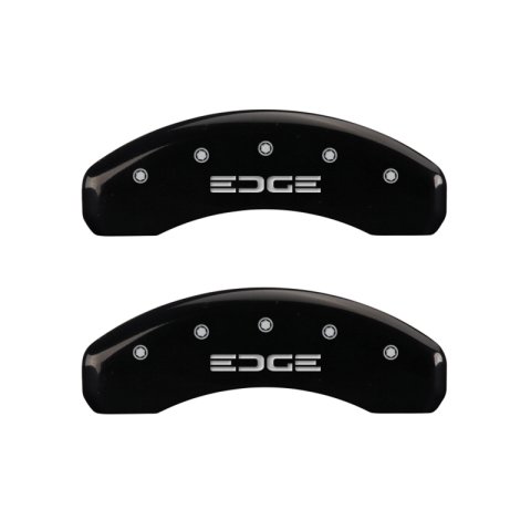 MGP 4 Caliper Covers Engraved Front & Rear Edge Black finish silver ch thumbnail 9
