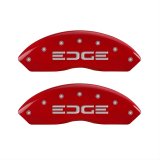 MGP 4 Caliper Covers Engraved Front & Rear Edge Red finish silver ch thumbnail 1
