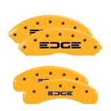 MGP 4 Caliper Covers Engraved Front & Rear Edge Yellow finish black ch thumbnail 3