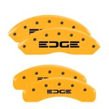 MGP 4 Caliper Covers Engraved Front & Rear Edge Yellow finish black ch thumbnail 6