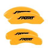 MGP 4 Caliper Covers Engraved Front & Rear Edge Yellow finish black ch thumbnail 7