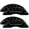 MGP 4 Caliper Covers Engraved Front & Rear Silverado Black finish silver ch thumbnail 8