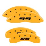 MGP 4 Caliper Covers Engraved Front & Rear Silverado Red finish silver ch thumbnail 4