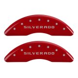 MGP 4 Caliper Covers Engraved Front & Rear Silverado Red finish silver ch thumbnail 5