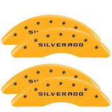 MGP 4 Caliper Covers Engraved Front & Rear Silverado Yellow finish black ch thumbnail 2