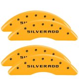 MGP 4 Caliper Covers Engraved Front & Rear Silverado Yellow finish black ch thumbnail 3