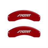 MGP 4 Caliper Covers Engraved Front & Rear No bolts/Sport Red finish silver ch thumbnail 1