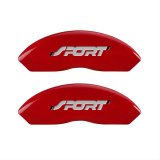 MGP 4 Caliper Covers Engraved Front & Rear No bolts/Sport Red finish silver ch thumbnail 2