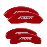 MGP 4 Caliper Covers Engraved Front & Rear No bolts/Sport Red finish silver ch thumbnail 3
