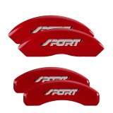 MGP 4 Caliper Covers Engraved Front & Rear No bolts/Sport Red finish silver ch thumbnail 5
