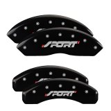 MGP 4 Caliper Covers Engraved Front & Rear SPORT Black finish silver ch thumbnail 3