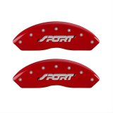 MGP 4 Caliper Covers Engraved Front & Rear SPORT Red finish silver ch thumbnail 1