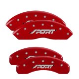 MGP 4 Caliper Covers Engraved Front & Rear SPORT Red finish silver ch thumbnail 3