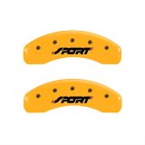 MGP 4 Caliper Covers Engraved Front & Rear SPORT Yellow finish black ch thumbnail 2