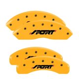 MGP 4 Caliper Covers Engraved Front & Rear SPORT Yellow finish black ch thumbnail 4