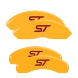 MGP 4 Caliper Covers Engraved Front & Rear No bolts/ST Yellow finish black ch thumbnail 3