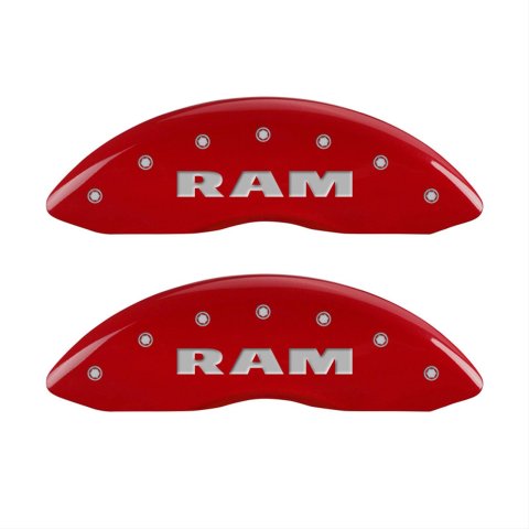 MGP 4 Caliper Covers Engraved Front & Rear RAM Red finish silver ch thumbnail 2