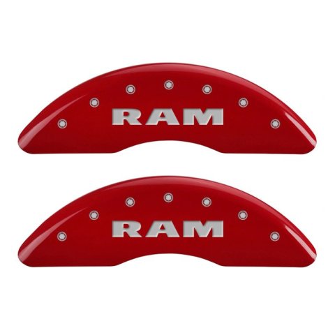 MGP 4 Caliper Covers Engraved Front & Rear RAM Red finish silver ch thumbnail 7