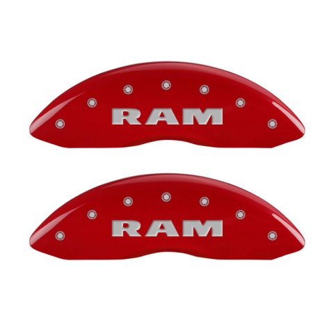 MGP 4 Caliper Covers Engraved Front & Rear RAM Red finish silver ch thumbnail 9