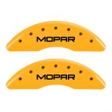 MGP 4 Caliper Covers Engraved Front & Rear MOPAR Yellow finish black ch thumbnail 1