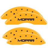 MGP 4 Caliper Covers Engraved Front & Rear MOPAR Yellow finish black ch thumbnail 5