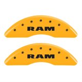 MGP 4 Caliper Covers Engraved Front & Rear RAM Yellow finish black ch thumbnail 1