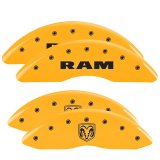 MGP 4 Caliper Covers Engraved Front RAM Engraved Rear RAMHEAD Yellow finish black ch thumbnail 7