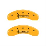 MGP 4 Caliper Covers Engraved Front & Rear Lincoln Yellow finish black ch thumbnail 2