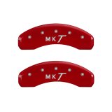 MGP 4 Caliper Covers Engraved Front Lincoln Engraved Rear MKT Red finish silver ch thumbnail 9