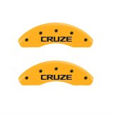 MGP 4 Caliper Covers Engraved Front & Rear Cruze Yellow finish black ch thumbnail 1