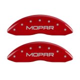 MGP 4 Caliper Covers Engraved Front & Rear MOPAR Red finish silver ch thumbnail 6