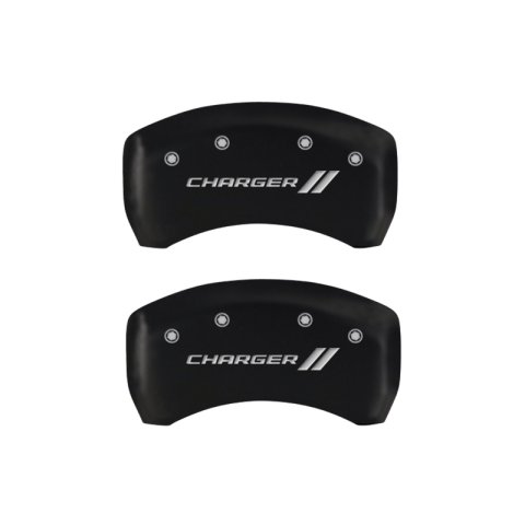 MGP 4 Caliper Covers Engraved Front & Rear With stripes/Charger Red finish silver ch thumbnail 7