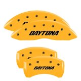 MGP 4 Caliper Covers Engraved Front & Rear Daytona Yellow finish black ch thumbnail 5