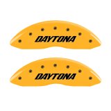 MGP 4 Caliper Covers Engraved Front & Rear Daytona Yellow finish black ch thumbnail 7