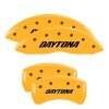 MGP 4 Caliper Covers Engraved Front & Rear Daytona Yellow finish black ch thumbnail 8