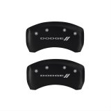 MGP 4 Caliper Covers Engraved Front & Rear With stripes/Dodge Black finish silver ch thumbnail 2