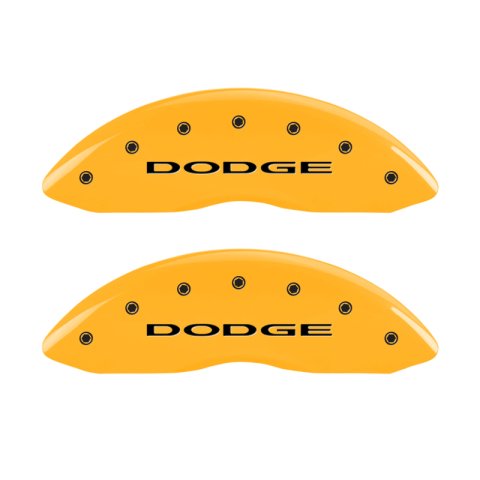MGP 4 Caliper Covers Engraved Front & Rear With out stripes/Dodge Yellow finish black ch thumbnail 5
