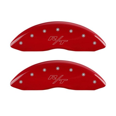 MGP 4 Caliper Covers Engraved Front & Rear Vintage Style/RT Red finish silver ch thumbnail 1