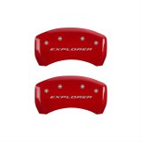 MGP 4 Caliper Covers Engraved Front & Rear Explorer Red finish silver ch thumbnail 2