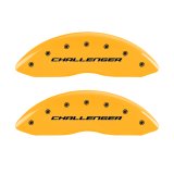 MGP 4 Caliper Covers Engrvd Front Block/Challenger Engrvd Rear Vintage Style/RT Yellow fnsh Blk ch thumbnail 5