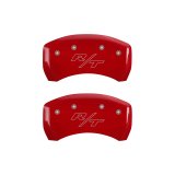 MGP 4 Caliper Covers Engraved Front Cursive/Challenger Engraved Rear RT Red finish silver ch thumbnail 7